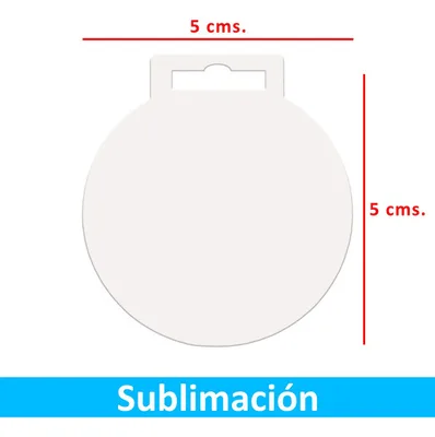 Medalla Blanca Acrílico Sublimable 50mm 50 Unidades