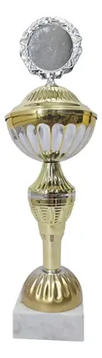 Copa Metálica Con Base De Mármol Premium