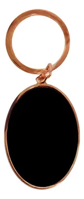 Llavero Ovalado Metal Encobrizado Con Placa Negra