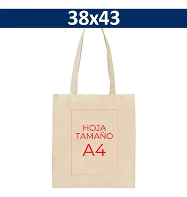 Bolsa De Algodón 38x43 Cm Con Asa Larga