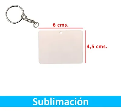 Llavero Acrílico Sublimable Rectangular 50 Unidades