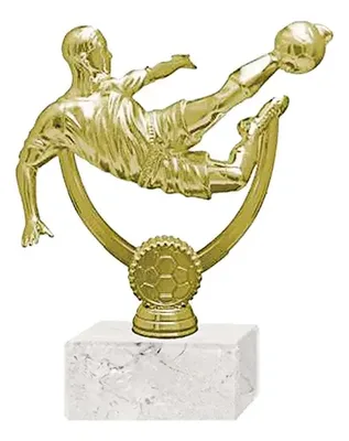 Trofeo Fútbol Aire Plástico Dorado Base Mármol Dorado