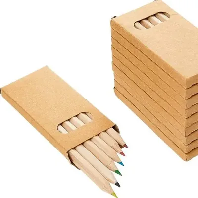 Set 6 Lápices Color Madera Estuche Cartón Reciclado