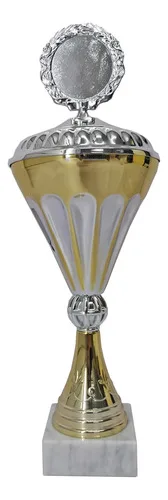 Copa Metálica Base Mármol Para Premios Corporativos