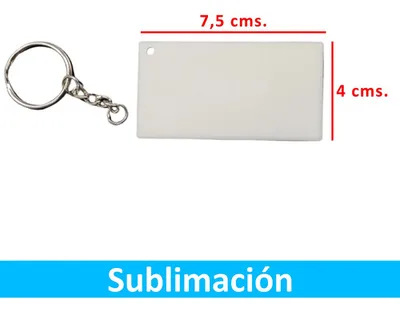 Llaveros Acrílicos Rectangulares Sublimables 50 Unidades