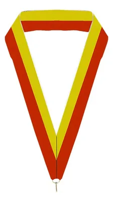 Cinta Tela Gancho Medalla 15mm Amarilla Roja