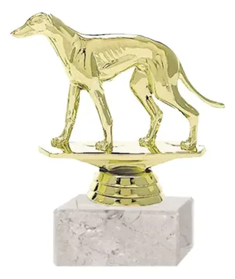 Trofeo Plástico Perro Galgo Con Base Mármol