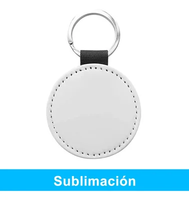Llavero Redondo Sublimable Símil Cuero K15