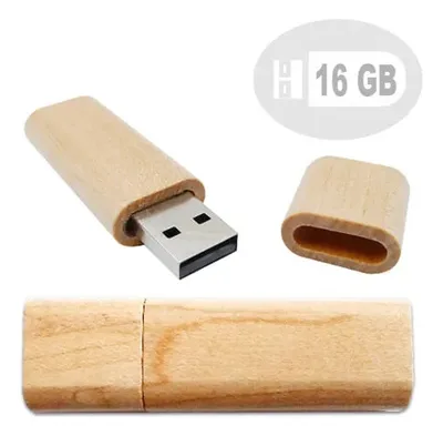 Memoria Usb Rectangular Madera 16gb Ecológica