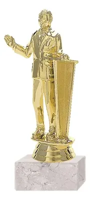 Trofeo Plástico Debate Masculino Con Base Mármol