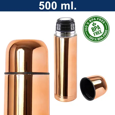 Termo Acero Inoxidable Cobre 500ml Doble Pared Cobre