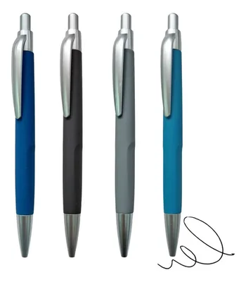 Boligrafo Plastico Colores Con Detalles Metalicos L65