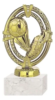 Trofeo Plástico Botín Balón Con Base Mármol