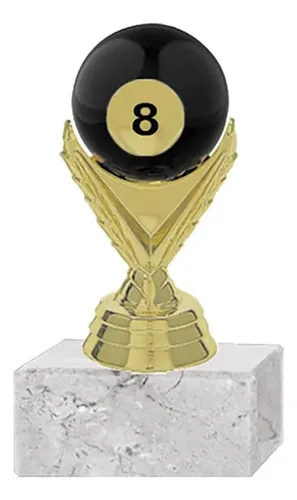 Trofeo Plástico Oro Para Pool Bola 8