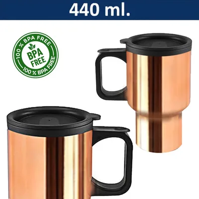 Taza Térmica Cobre 440ml Acero Inoxidable Cobre