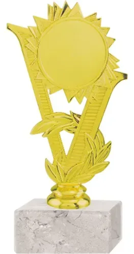 Trofeo Plástico Base Mármol Blanca 19cm