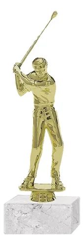 Trofeo De Golf Masculino Plástico Grande Dorado
