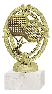 Trofeo Plástico Oro Pádel Con Base Mármol