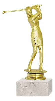 Trofeo Plástico Golf Femenino Con Base Mármol