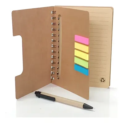 Set Ecológico Libreta Y Bolígrafo Azul Marrón