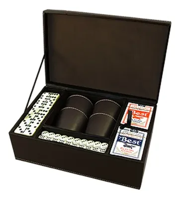 Juego De Mesa Completo Con Estuche Pu Premium