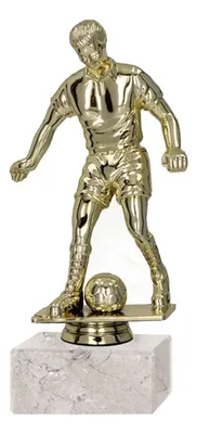 Trofeo Fútbol Plástico Oro Con Base Mármol 21cm