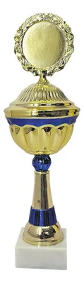 Copa Metálica Con Base De Mármol Premium