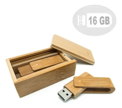Memoria Usb Bambú 16gb Con Estuche Premium