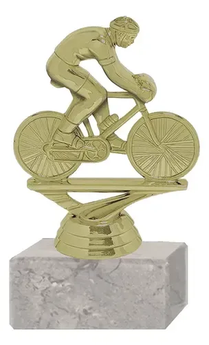 Trofeo Ciclismo Plástico 13cm Base Mármol Oro
