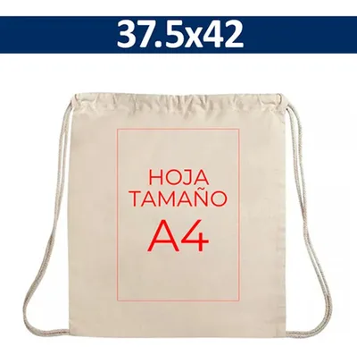 Bolsa De Algodón Natural 37.5x42 Cm Personalizable