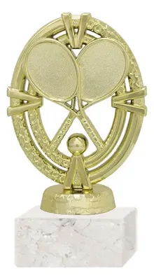 Trofeo Plástico Oro Tenis Con Base Mármol Oro