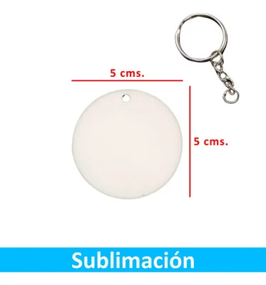 Llaveros Acrílicos Redondos Sublimables 5cm