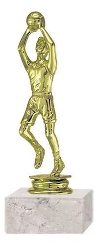 Trofeo Plástico Baloncesto Oro Con Base Mármol
