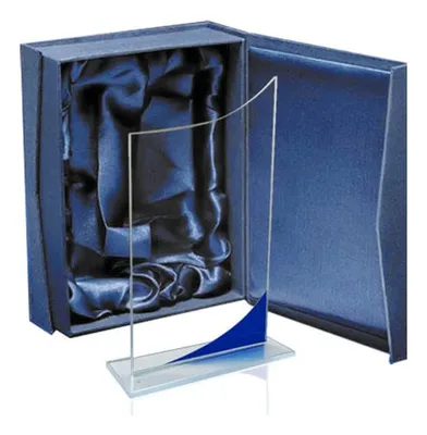 Estuche Galvano Cristal Grabado Láser Azul Fr30