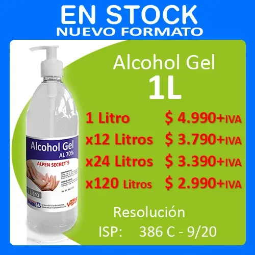 Alcohol Gel Desinfectante 1 Litro 70%