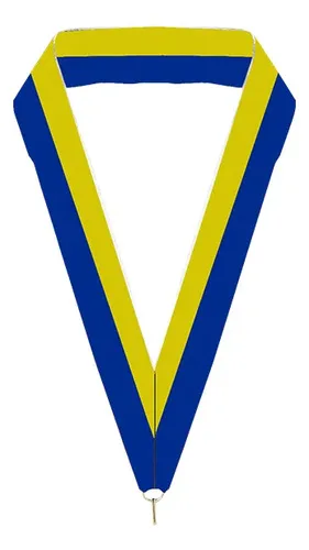 Cinta Tela Gancho Medalla 15mm Amarilla Azul