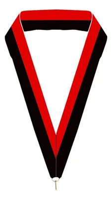 Cinta Tela Gancho Medalla 15mm Roja Negra Rojo/negro