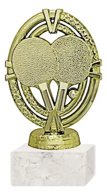 Trofeo Plástico Ping Pong Oro Con Base Mármol Oro