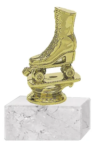 Trofeo Plástico Patín Rueda Dorado 10cm Dorado