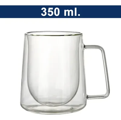 Vaso Doble Pared Vidrio Borosilicato 350ml