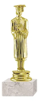 Trofeo Graduación Femenino Plástico Oro 18cm