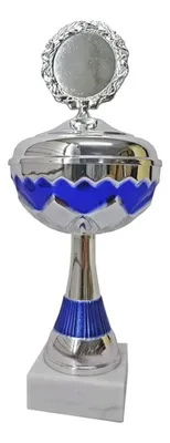 Copa Metálica Con Base Mármol 30cm Personalizable