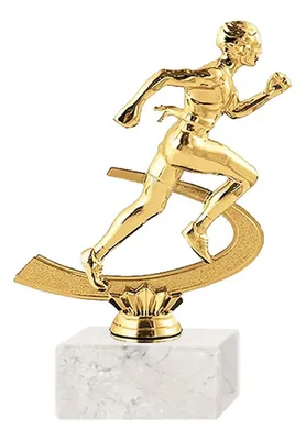 Trofeo Plástico Atletismo Oro Base Mármol Oro