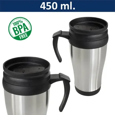 Taza Térmica Acero Inoxidable 450ml Doble Pared
