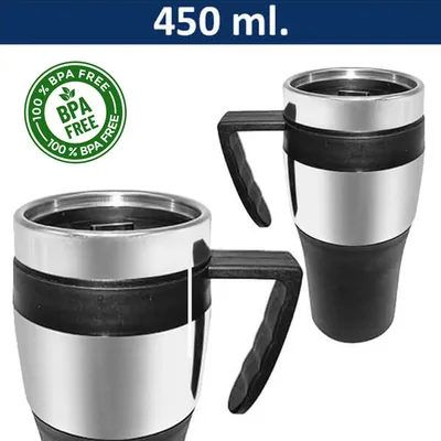 Taza Térmica Acero Inoxidable 450ml Doble Pared