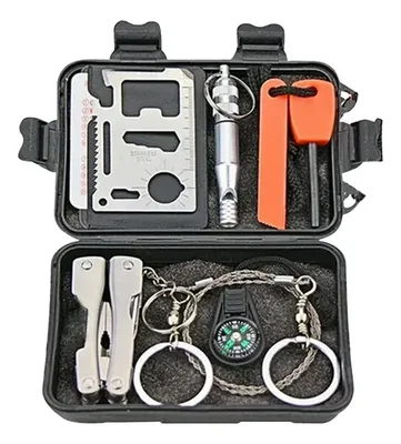 Kit Supervivencia Impermeable 6 En 1 Multiusos Emergencia