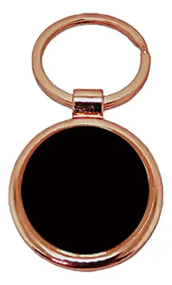 Llavero Metalico Redondo Encobrizado Negro