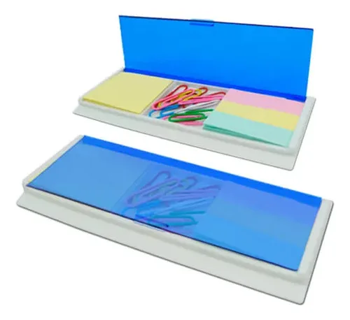 Set Post-it N70 Estuche Plástico Con Tapa Azul Azul