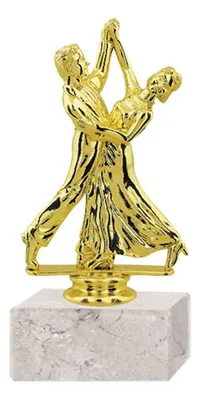Trofeo Bailarines Plástico Oro 16cm Base Mármol Oro