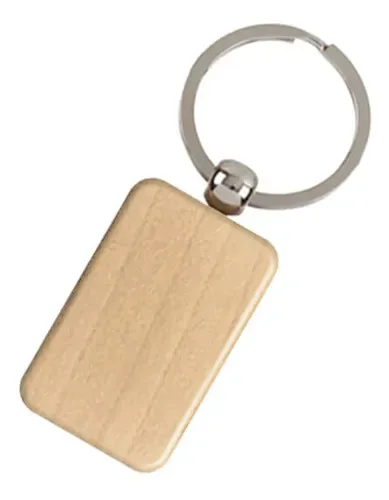 Llavero Rectangular Bambú Personalizable Ma3